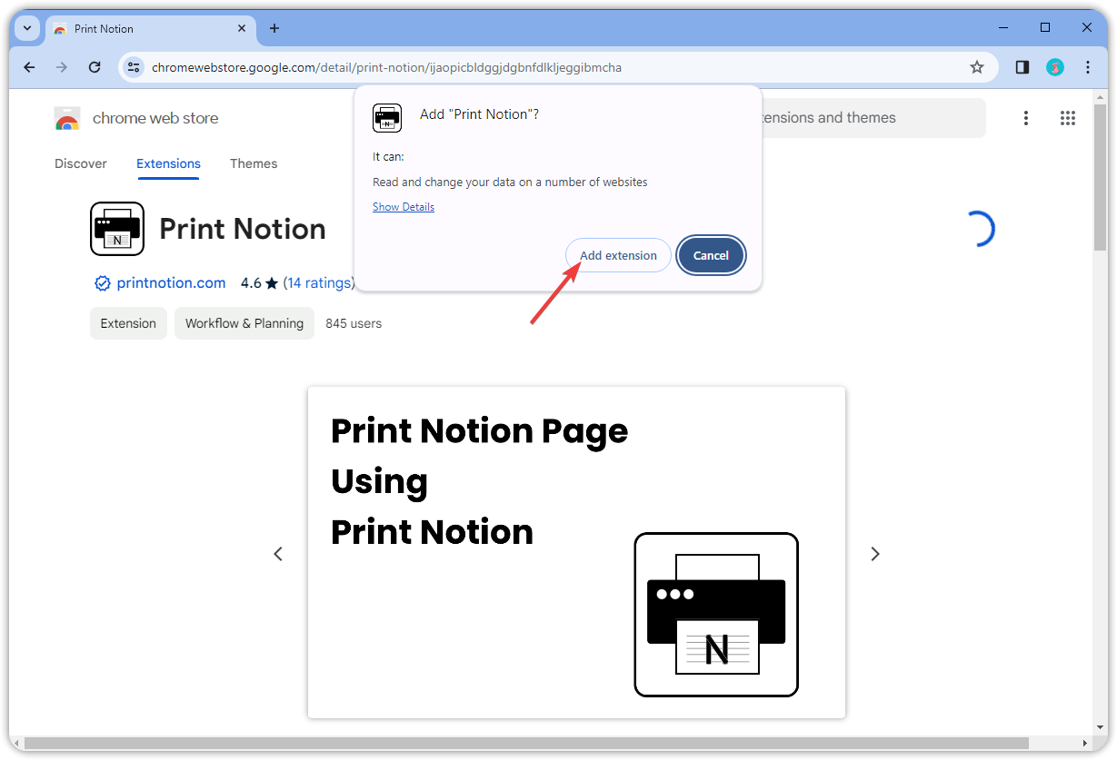 Print Notion user manual step-by-step screenshot