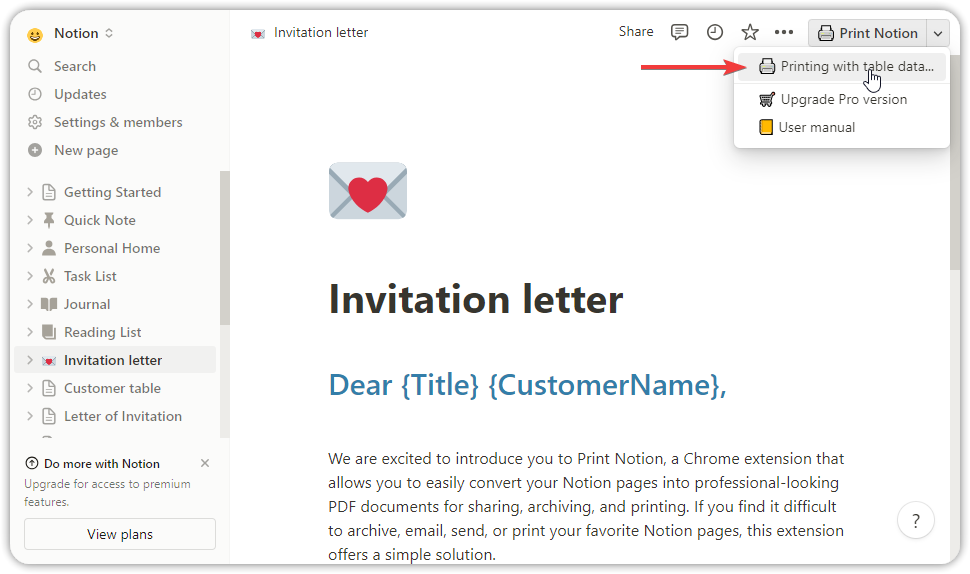 Print Notion user manual step-by-step screenshot
