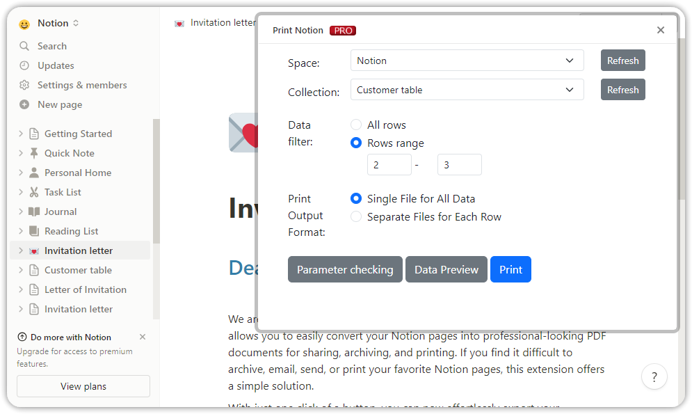 Print Notion user manual step-by-step screenshot