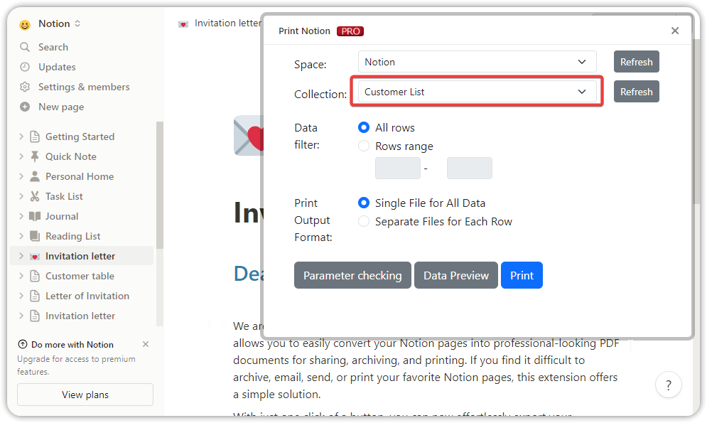 Print Notion user manual step-by-step screenshot