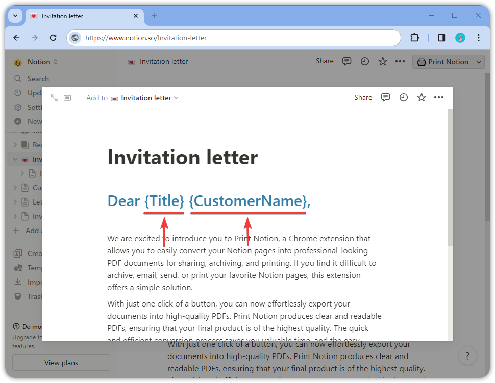 Print Notion user manual step-by-step screenshot