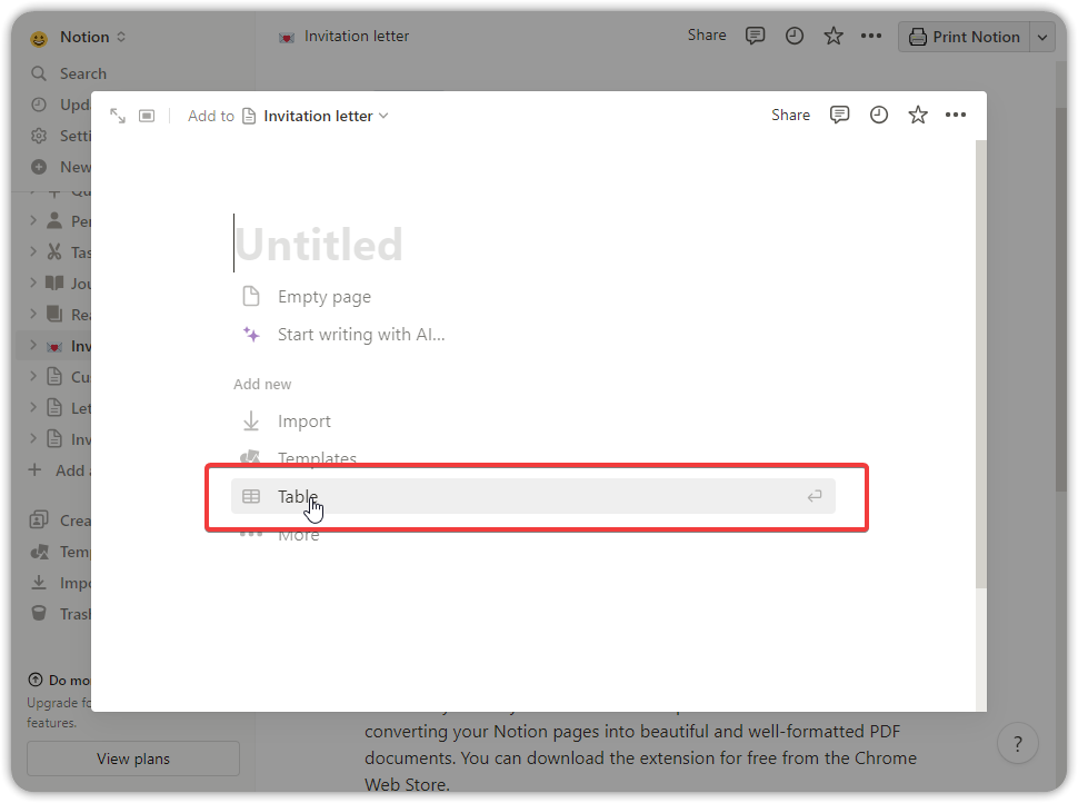 Print Notion user manual step-by-step screenshot