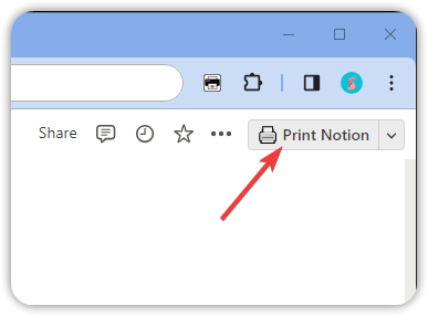Print Notion one-click printing feature